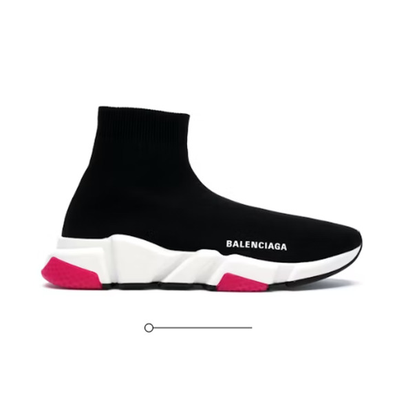 Balenciaga Neoprene Knit Speed Mid Sock Sneakers Black Pink Womens Size US 10 - Picture 1 of 7